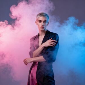 Bisexual content creator with Q+ color scheme
