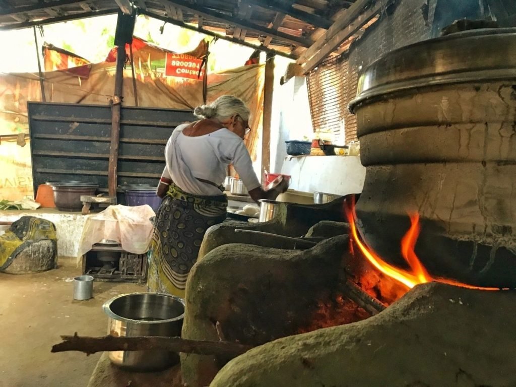 Kamalathaal Paati preparing Idlis