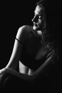 Monochrome image of a woman 